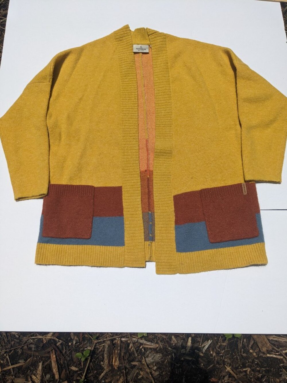 NWOT Passenger colorblock sunset mountains oversized open cardigan - Picture 2 of 6